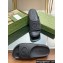 Gucci Women/Men platform Rubber slide sandals with Interlocking G Black 2024
