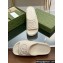 Gucci Women/Men platform Rubber slide sandals with Interlocking G White 2024