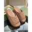 Gucci Women/Men platform Rubber slide sandals with Interlocking G Beige 2024
