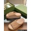 Gucci Women/Men platform Rubber slide sandals with Interlocking G Beige 2024