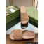 Gucci Women/Men platform Rubber slide sandals with Interlocking G Beige 2024