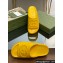 Gucci Women/Men platform Rubber slide sandals with Interlocking G Yellow 2024