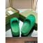 Gucci Women/Men platform Rubber slide sandals with Interlocking G Green 2024