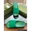 Gucci Women/Men platform Rubber slide sandals with Interlocking G Green 2024