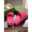 Gucci Women/Men platform Rubber slide sandals with Interlocking G Fuchsia 2024