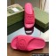 Gucci Women/Men platform Rubber slide sandals with Interlocking G Fuchsia 2024
