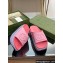 Gucci Women/Men platform Rubber slide sandals with Interlocking G Pink 2024