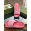 Gucci Women/Men platform Rubber slide sandals with Interlocking G Pink 2024
