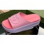 Gucci Women/Men platform Rubber slide sandals with Interlocking G Pink 2024