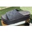 Gucci Women/Men platform perforated GG Rubber slide sandals Black 2024