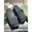 Gucci Women/Men platform perforated GG Rubber slide sandals Black 2024