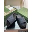 Gucci Women/Men platform perforated GG Rubber slide sandals Black 2024