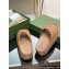 Gucci Women/Men platform perforated GG Rubber slide sandals Beige 2024