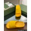 Gucci Women/Men platform perforated GG Rubber slide sandals Yellow 2024
