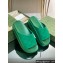 Gucci Women/Men platform perforated GG Rubber slide sandals Green 2024
