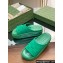 Gucci Women/Men platform perforated GG Rubber slide sandals Green 2024