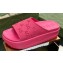 Gucci Women/Men platform perforated GG Rubber slide sandals Fuchsia 2024
