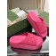 Gucci Women/Men platform perforated GG Rubber slide sandals Fuchsia 2024