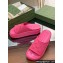 Gucci Women/Men platform perforated GG Rubber slide sandals Fuchsia 2024