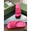 Gucci Women/Men platform perforated GG Rubber slide sandals Fuchsia 2024