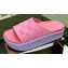 Gucci Women/Men platform perforated GG Rubber slide sandals Pink 2024