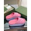Gucci Women/Men platform perforated GG Rubber slide sandals Pink 2024