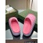 Gucci Women/Men platform perforated GG Rubber slide sandals Pink 2024