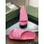 Gucci Women/Men platform perforated GG Rubber slide sandals Pink 2024