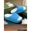 Gucci Women/Men platform perforated GG Rubber slide sandals Blue 2024
