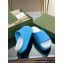 Gucci Women/Men platform perforated GG Rubber slide sandals Blue 2024