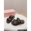 Miu Miu nappa leather slides 5XX640 Coffee 2024