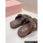 Miu Miu nappa leather slides 5XX640 Coffee 2024