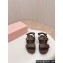 Miu Miu Sporty nappa leather sandals 5X135E Coffee 2024