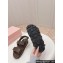 Miu Miu Sporty nappa leather sandals 5X135E Coffee 2024