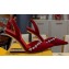 Fendi First high-heeled 9cm slingbacks Satin Red with crystals 2024