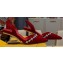 Fendi First high-heeled 7cm slingbacks Satin Red with crystals 2024