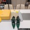 Fendi Colibrì Lite high-heeled 8.5cm slingbacks chenille Green 2024
