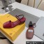 Fendi Heel 5cm Calfskin leather Square Toe slingbacks Dark Red 2024