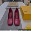 Fendi Heel 10cm Calfskin leather Square Toe pumps Dark Red 2024