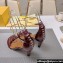 Fendi Filo high-heeled 8.5cm leather sandals Burgundy with metallic ankle strap 2024