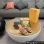 Fendi First interlaced leather high-heeled 9cm sandals Beige 2024