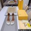 Fendi Filo high-heeled 8.5cm leather sandals White with metallic ankle strap 2024