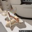 Fendi Filo high-heeled 8.5cm leather sandals White with metallic ankle strap 2024