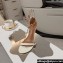 Fendi Filo high-heeled 8.5cm leather sandals White with metallic ankle strap 2024