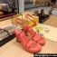 Fendi high-heeled 9cm Nappa Leather Baguette Sandals Red 2024