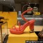 Fendi high-heeled 9cm Nappa Leather Baguette Sandals Red 2024