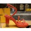 Fendi high-heeled 9cm Nappa Leather Baguette Sandals Red 2024