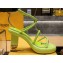 Fendi high-heeled 9cm Nappa Leather Baguette Sandals Green 2024