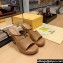 Fendi high-heeled 9cm Nappa Leather Baguette Slide Sandals Brown 2024
