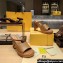 Fendi high-heeled 9cm Nappa Leather Baguette Slide Sandals Brown 2024